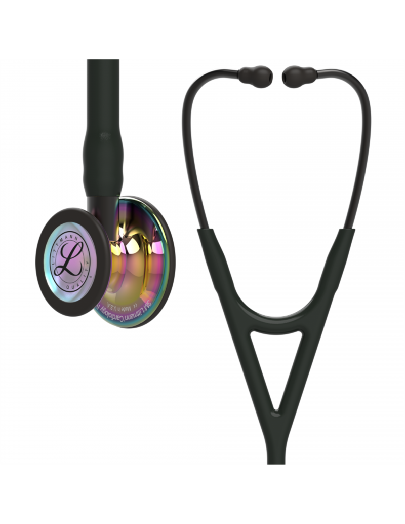 Buy Littmann Cardiology IV Stethoscope 6240, High Polish Rainbow Edition, Black Tube, Smoke Stem