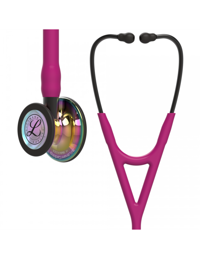 Buy Littmann Cardiology IV Stethoscope 6241, High Polish Rainbow Edition, Raspberry Tube, Smoke Stem