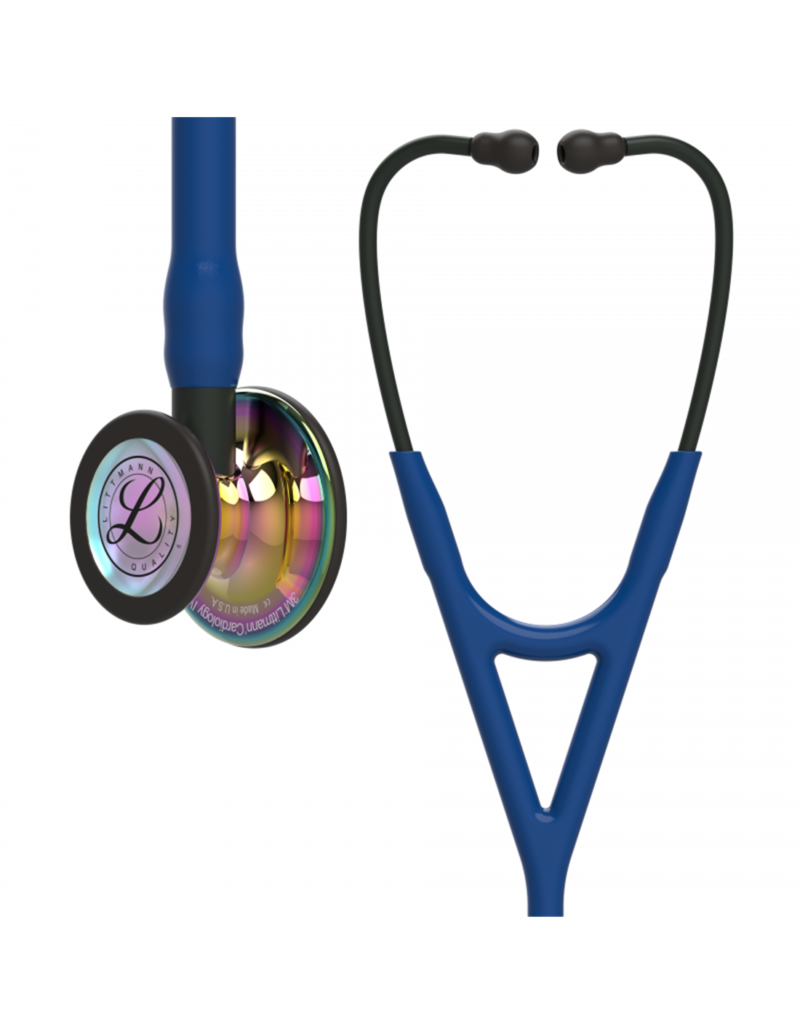 Buy Littmann Cardiology IV Stethoscope 6242, High Polish Rainbow Edition, Navy Blue Tube, Black Stem